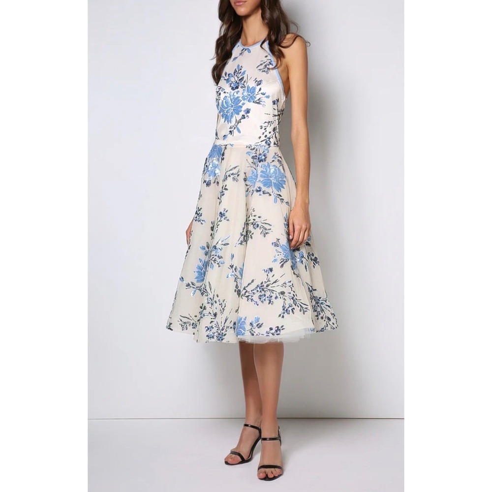 MODCLOTH Floral Dress Short Mini Fit‎ Flare CHI CHI LONDON Sleeveless Easter 4